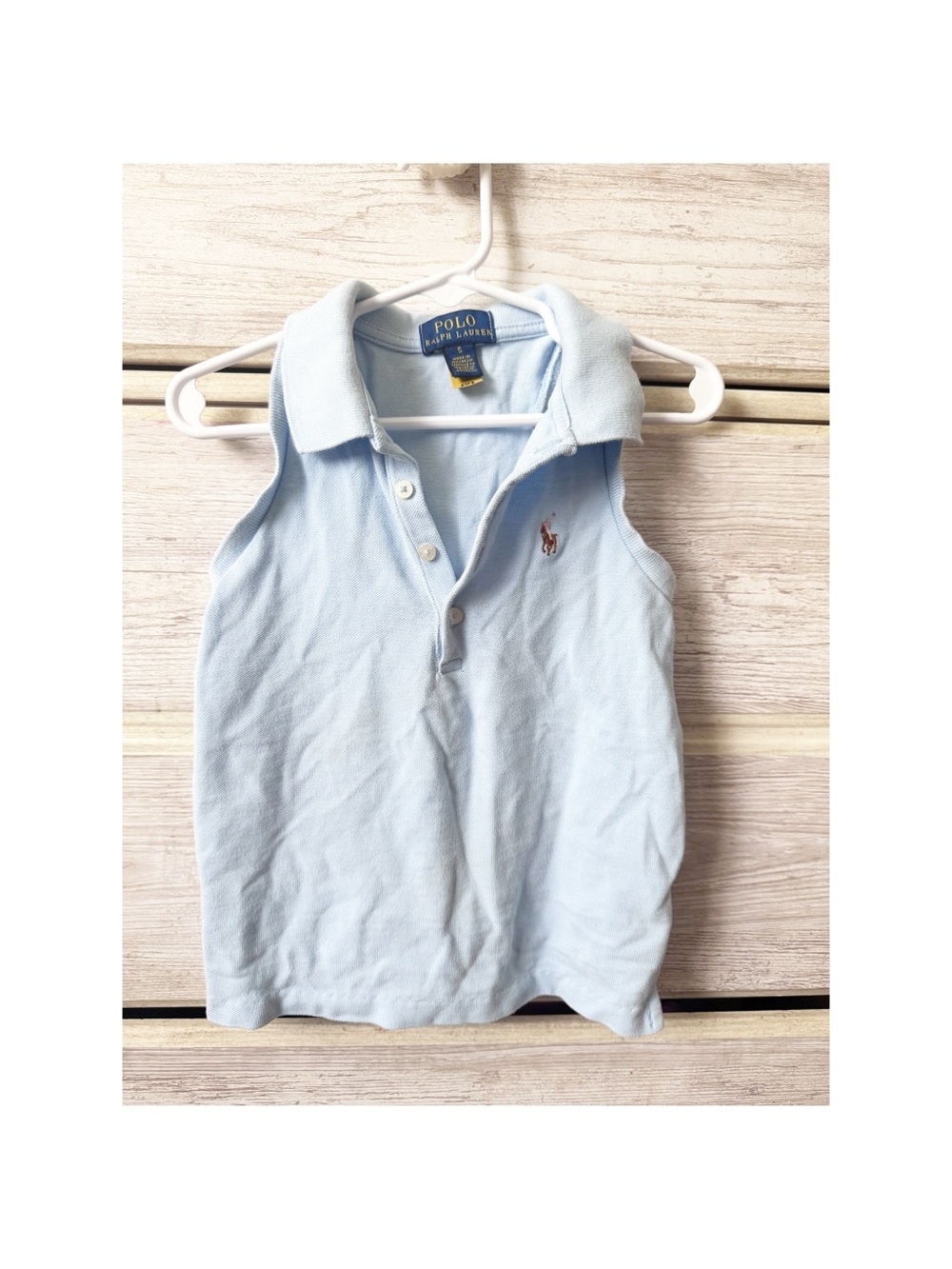 Polo by Ralph Lauren Baby Blue Sleeveless Polo Top
